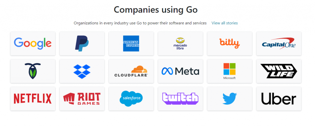 companies using go