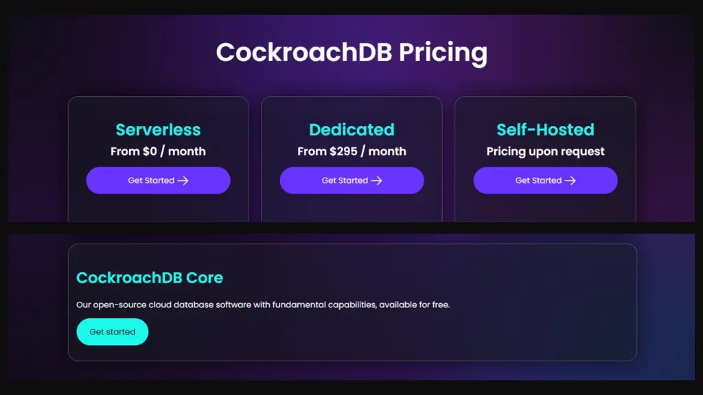 Cockroach DB Pricing
