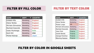 Filter by Color in Google Sheets
