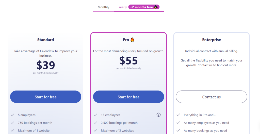 Calendesk Pricing