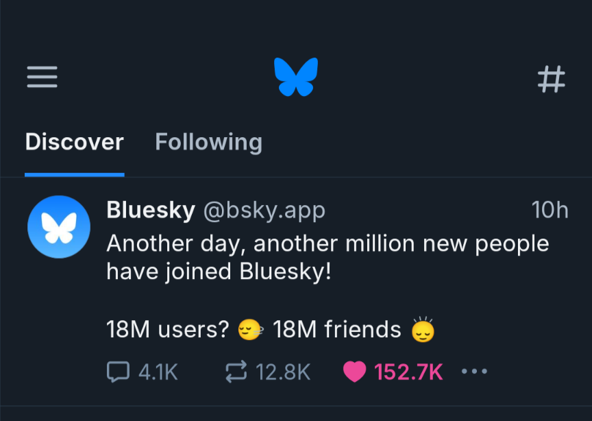 bluesky growth 1 million users