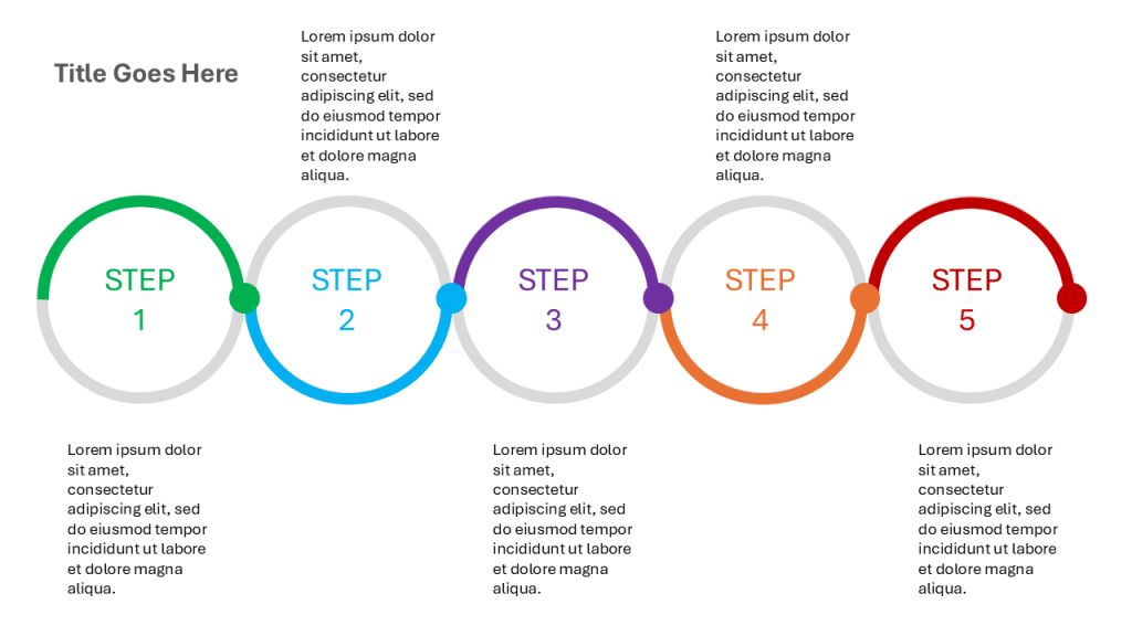 5 process PowerPoint template